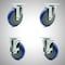 Service Caster 5 Inch SS Blue Polyurethane Swivel Top Plate Caster Set with 2 Brakes SCC SCC-SS20S514-PPUB-BLUE-2-TLB-2 - alternate 1